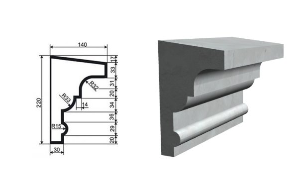 Карниз из минеральной ваты К-РП-70